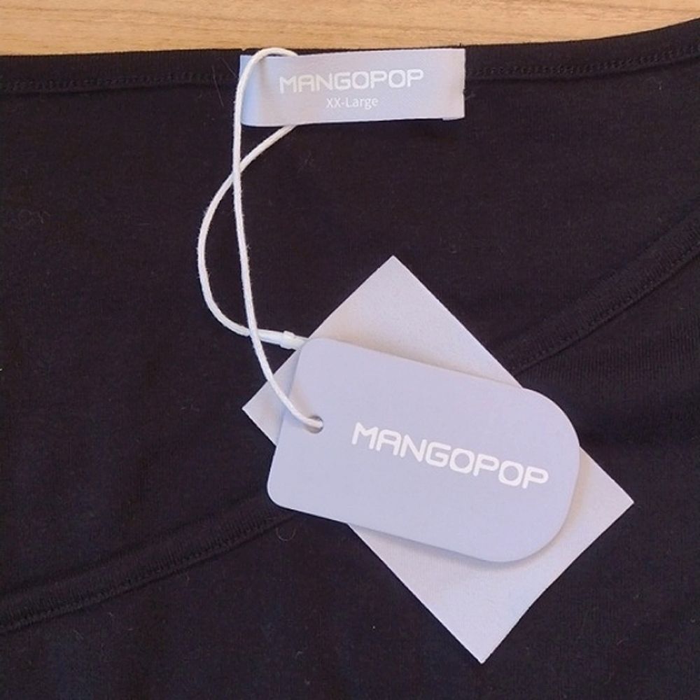 Mangopop Black Long Sleeve Asymmetrical Neckline Bodysuit Size XXL - Picture 5 of 10